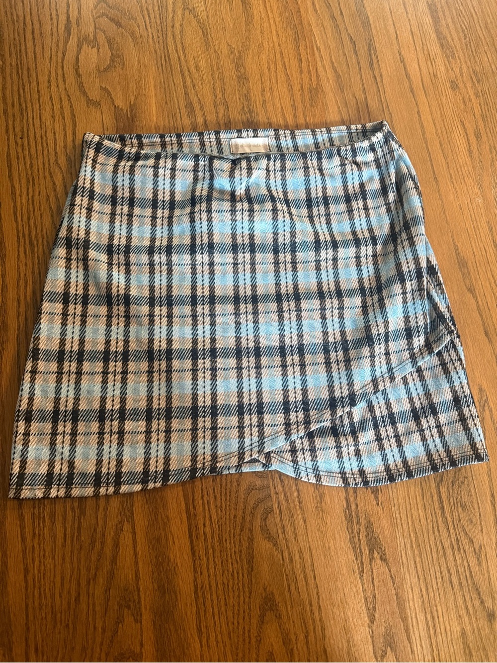 Altar'd State Blue and Black Plaid Mini Skirt